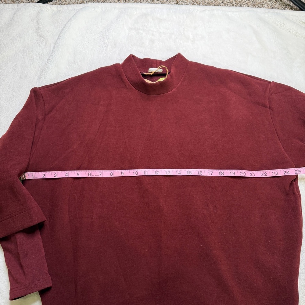 OGL FuzzLuxe Mockneck Sleeve-Warmer Top – Ruby – Size XXL - Picture 3 of 7